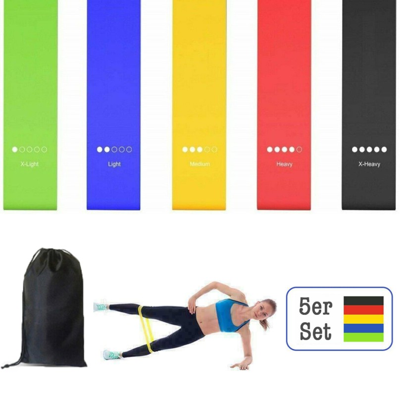 Gymnastikband-Set (5 Widerstandsstufen)